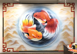 贺新安作品4《“太极鱼-气与水”》380cmX260cm 2018年